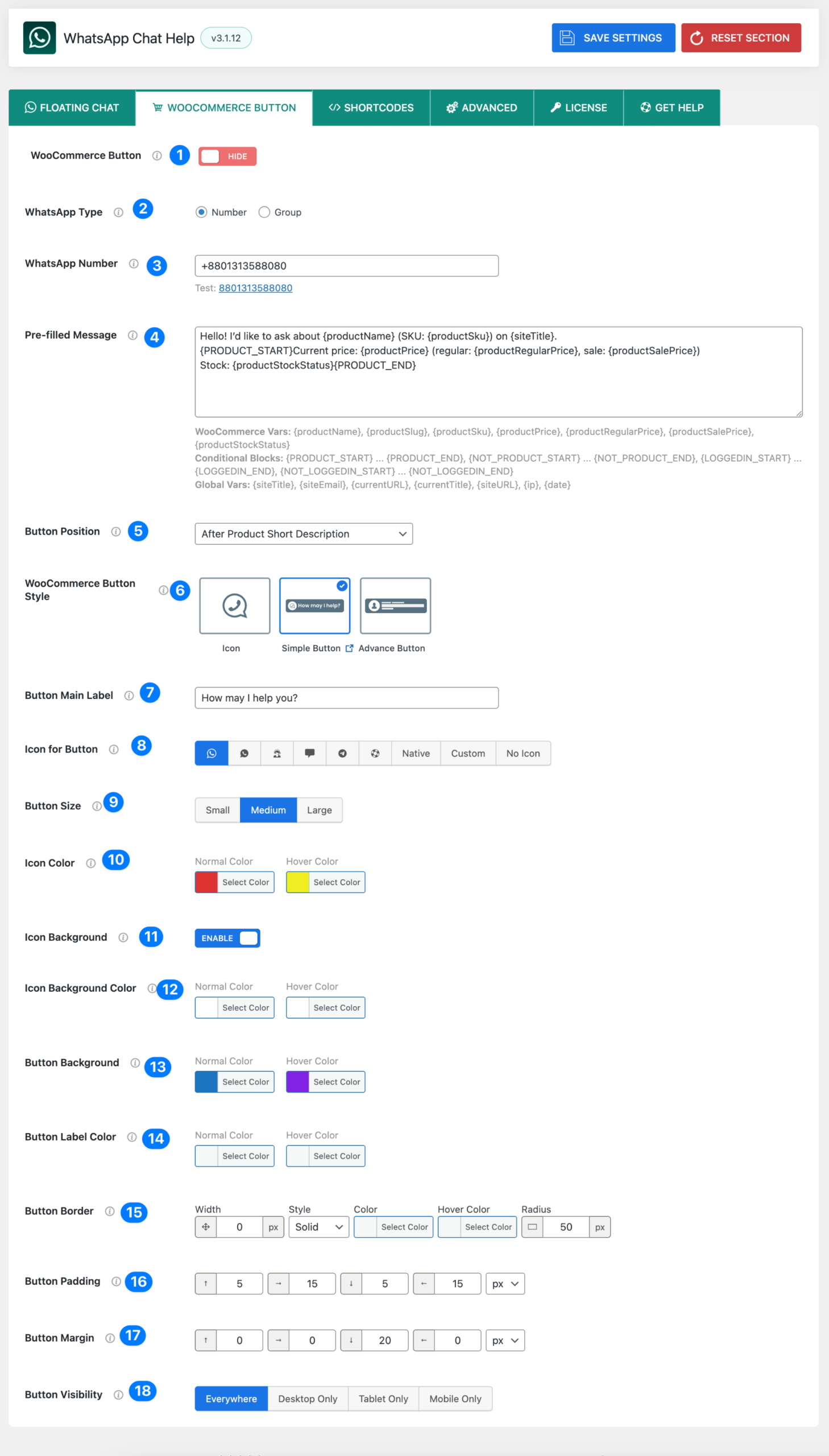 WooCommerce WhatsApp Button
