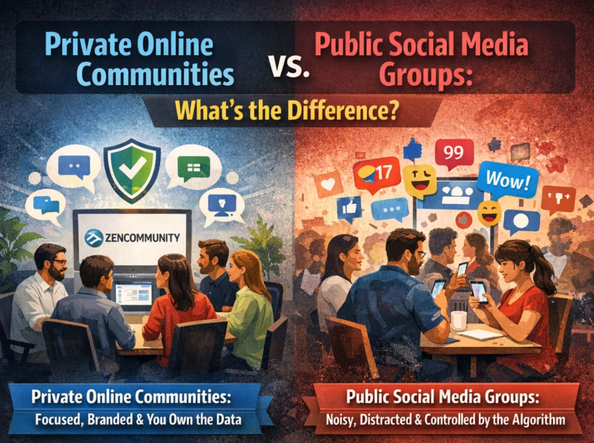 Private Online Communities vs. Public Social Media Groups