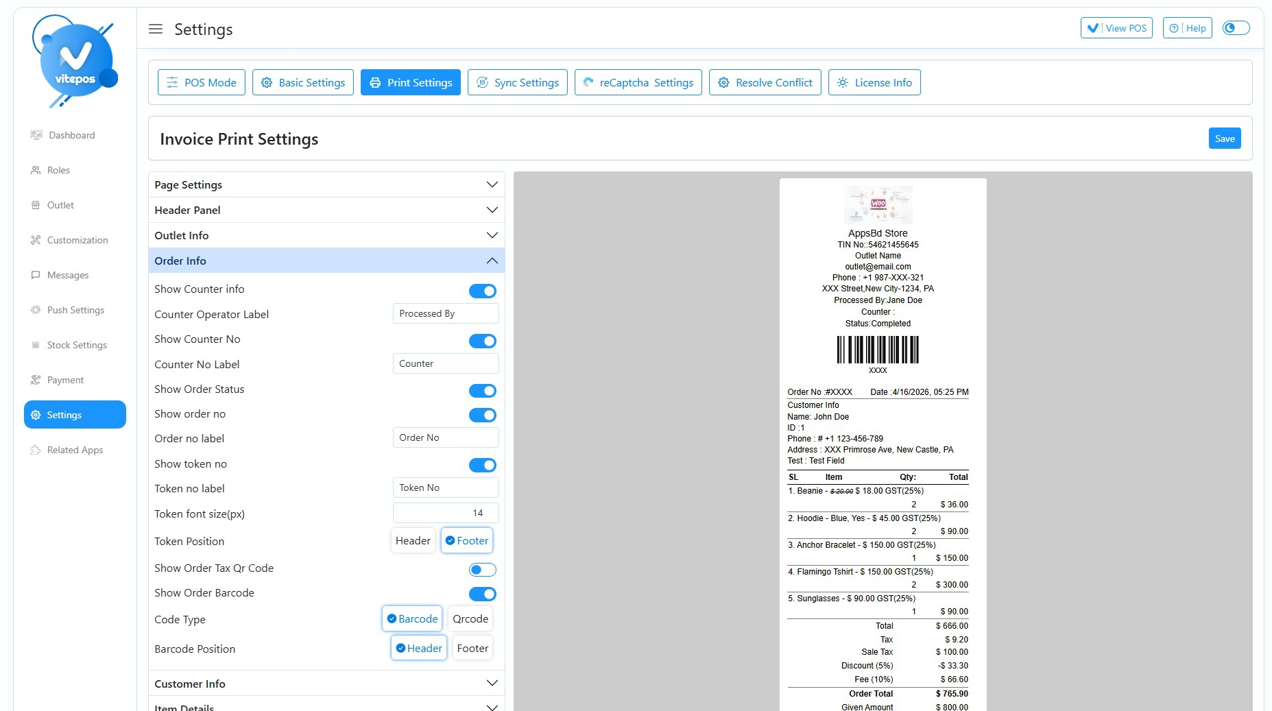 Receipts and Invoices